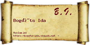 Bogáts Ida névjegykártya